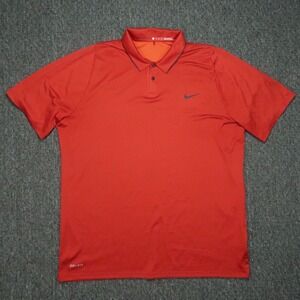 Nike Shirt Men Extra Large Red Orange‎ Tiger Woods TW Velocity Max Performance